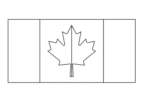 flaga Kanady kolorowanka
